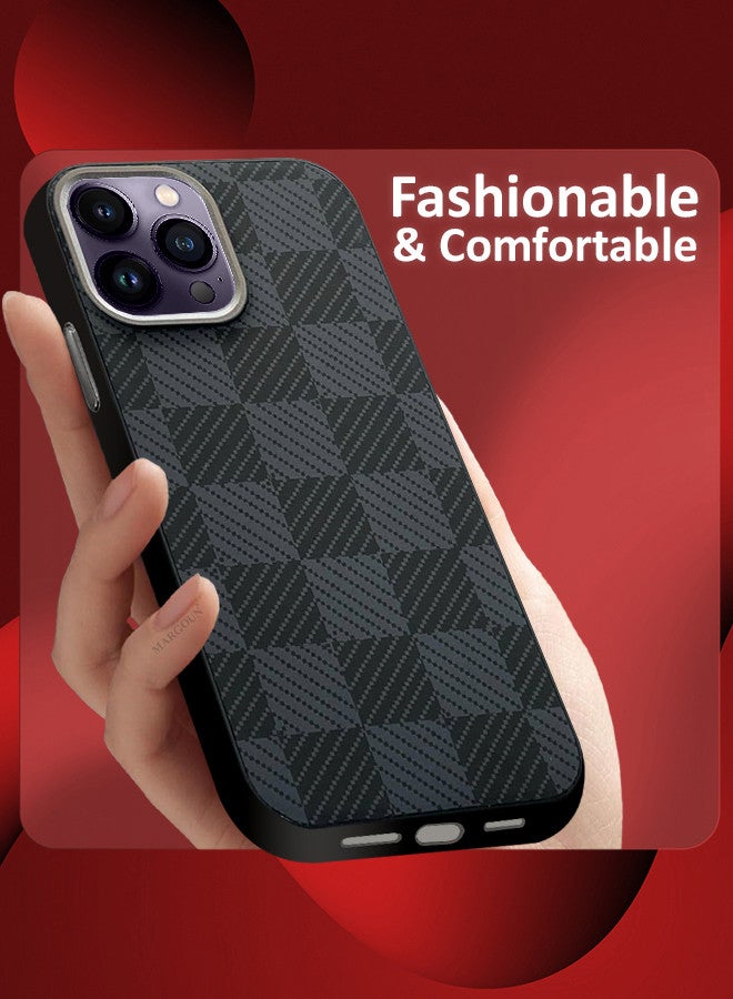 MARGOUN Case Cover For iPhone 14 Pro Max And 2 Screen Protectors 2024 New Pattern Aramid Carbon Fiber Phone Case Slim And Light Design MIX3 - Image 3