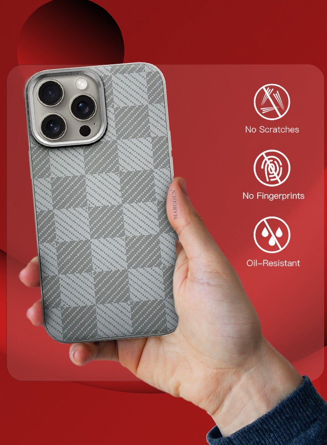 مارجون غطاء حالة لجهاز iPhone 15 Pro وواقي شاشة 2024 نمط جديد غلاف هاتف من ألياف الكربون أراميد تصميم نحيف وخفيف - Image 4