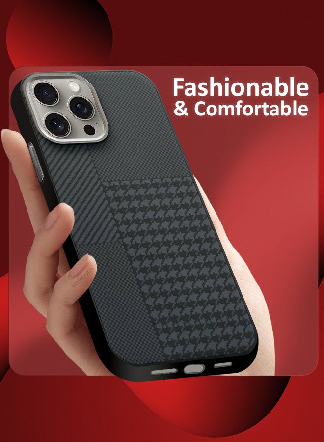 MARGOUN Case Cover For iPhone 15 Pro And Screen Protector 2024 New Pattern Aramid Carbon Fiber Phone Case Slim And Light Design MIX1 - Image 3