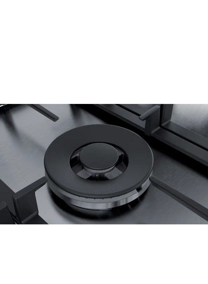 BOSCH - Built in hob 75 cm 5 burner Series 6 Pan Support Cast iron Stainless steel Frameless PCQ7A5B90 PCQ7A5B90 Silver - Image 1