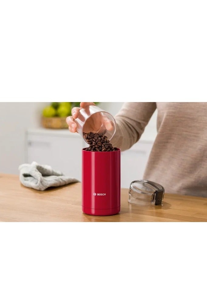 BOSCH Coffee Grinder for 150 g/min beans 180 Watt Stainless steel Red TSM6A014R 180 W TSM6A014R Red - Image 2
