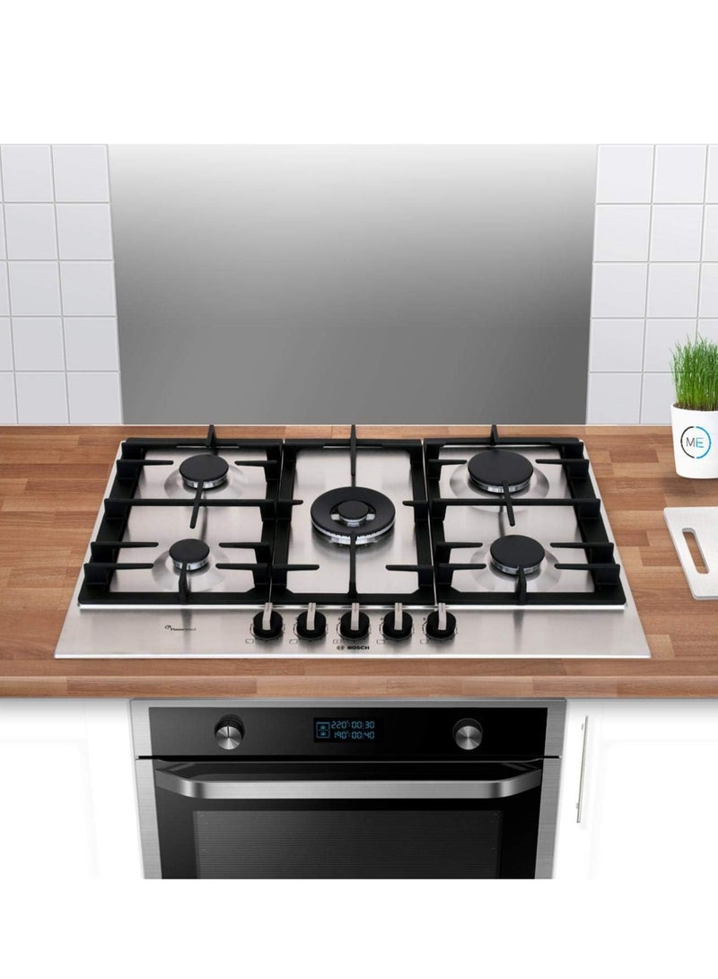 BOSCH Series 6 built-in Gas hob 75 cm, Stainless steel, 5 Burners - Cast iron with rubber feet - PCQ7A5B90 - silver Series 6 built-in Gas hob Stainless steel - Image 2