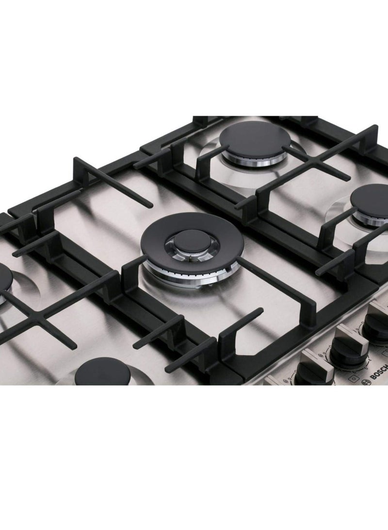 BOSCH Series 6 built-in Gas hob 75 cm, Stainless steel, 5 Burners - Cast iron with rubber feet - PCQ7A5B90 - silver Series 6 built-in Gas hob Stainless steel - Image 3