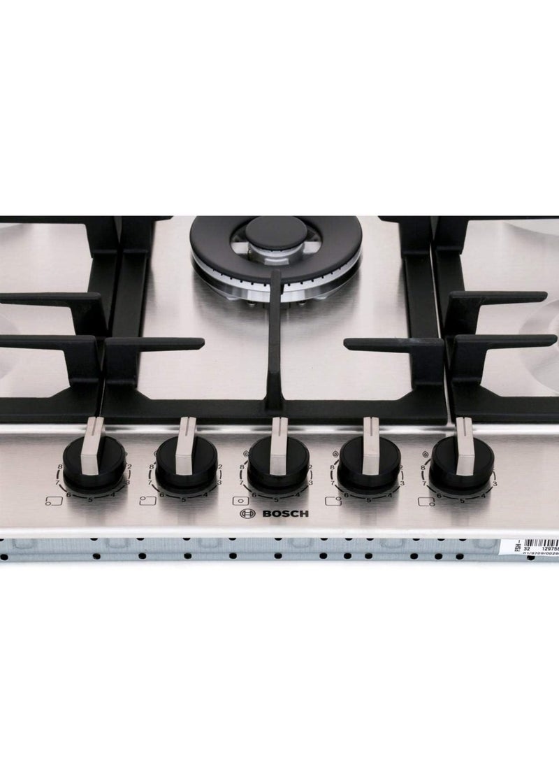 BOSCH Series 6 built-in Gas hob 75 cm, Stainless steel, 5 Burners - Cast iron with rubber feet - PCQ7A5B90 - silver Series 6 built-in Gas hob Stainless steel - Image 4