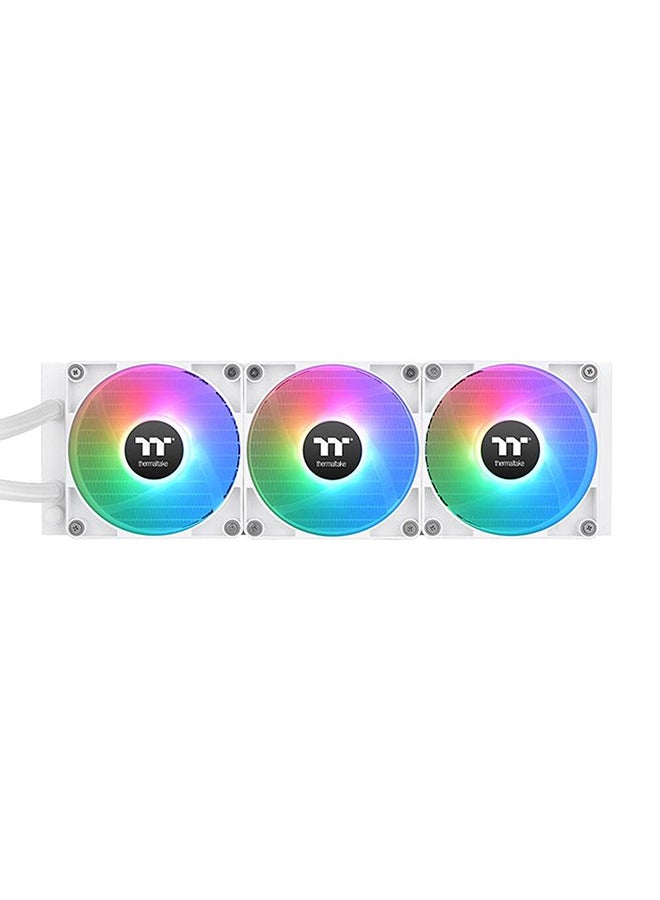 Thermaltake - TH360 V2 Ultra ARGB Sync All-In-One Liquid Cooler, 2.1" TFT-LCD Display, 360mm Radiator, 2000 RPM Fan Speed, 57.05 CFM Fan Airflow, Snow Edition | CL-W405-PL12SW-A White - Image 1