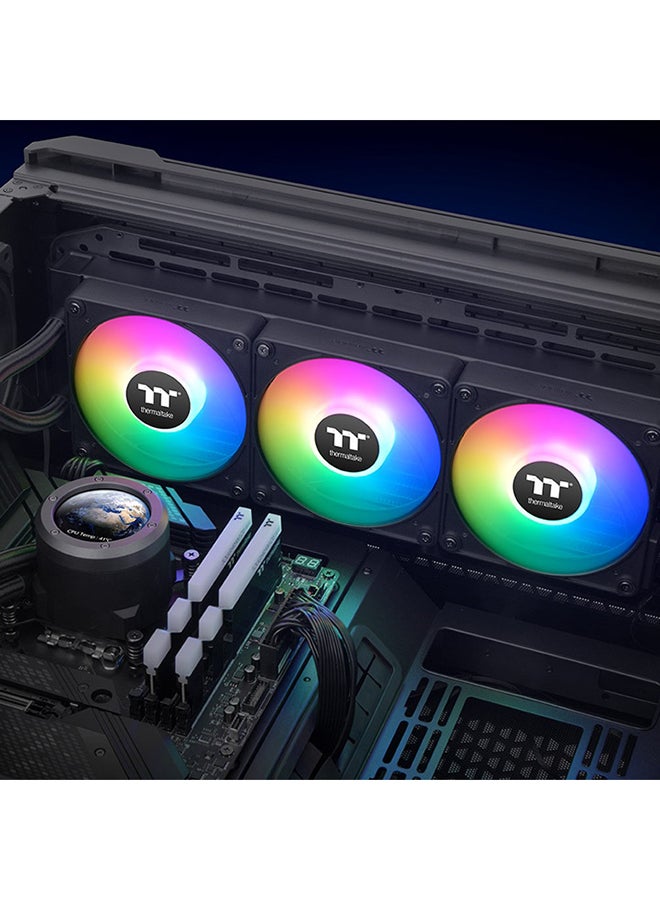 TH360 V2 Ultra ARGB Sync All-In-One Liquid Cooler, 2.1" TFT-LCD Display, 360mm Radiator, 2000 RPM Fan Speed, 57.05 CFM Fan Airflow, | CL-W415-PL12SW-A Black