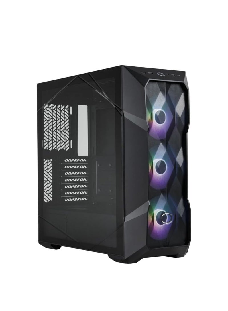 كولر ماستر صندوق TD500 Mesh V2 - علبة كمبيوتر متوسطة الحجم E-ATX مع شبكة مضلعة، 3 مراوح ARGB مثبتة مسبقًا مقاس 120 مم، لوحة علوية قابلة للإزالة، لوحة جانبية من الزجاج المقسّى، USB Type-C بسرعة 10 جيجابت في الثانية - أسود  - Image 4