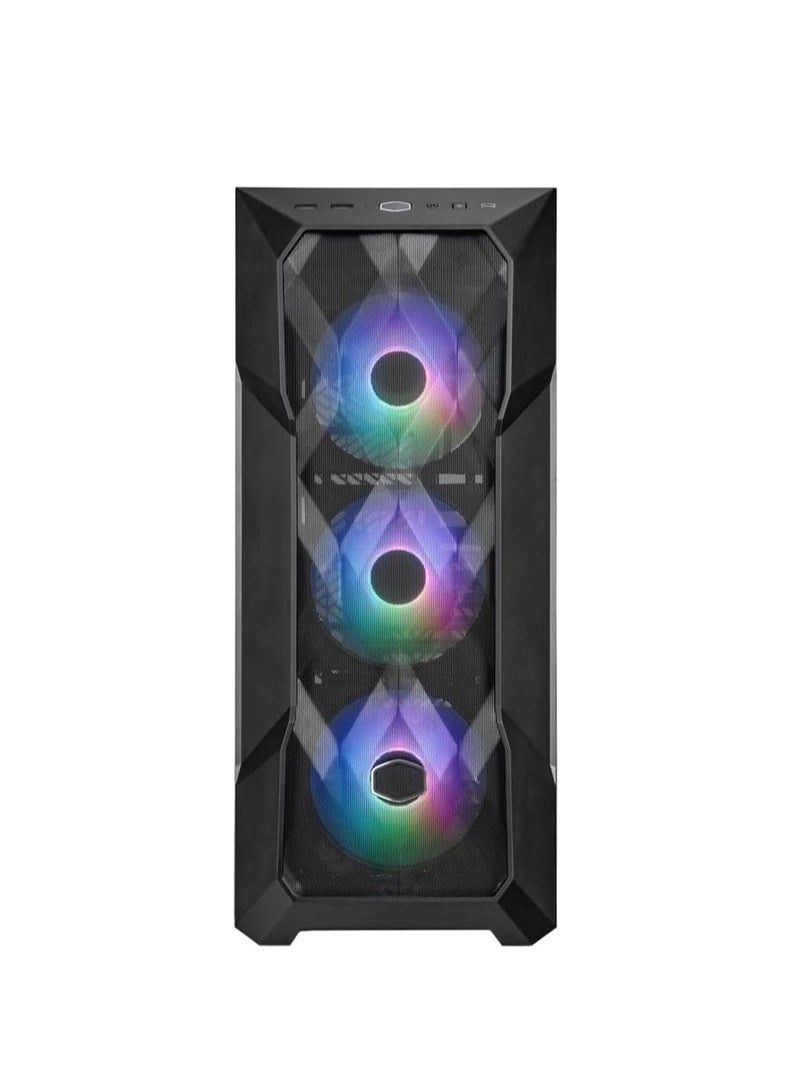 كولر ماستر صندوق TD500 Mesh V2 - علبة كمبيوتر متوسطة الحجم E-ATX مع شبكة مضلعة، 3 مراوح ARGB مثبتة مسبقًا مقاس 120 مم، لوحة علوية قابلة للإزالة، لوحة جانبية من الزجاج المقسّى، USB Type-C بسرعة 10 جيجابت في الثانية - أسود  - Image 2