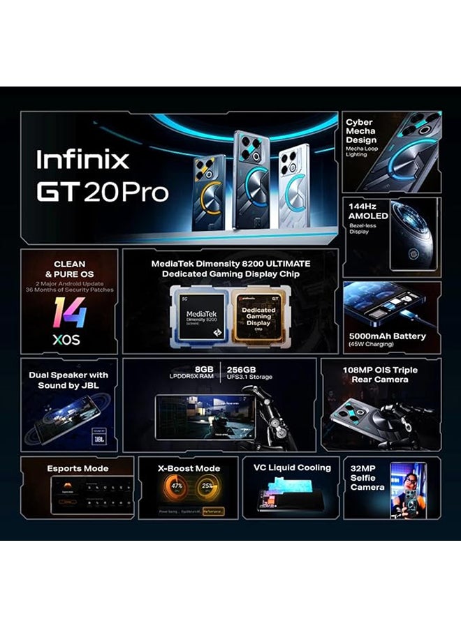 Infinix GT 20 Pro Dual SIM Mecha Orange 12+12GB RAM 256GB With Free Gift 5G - Middle East Version  - Image 5