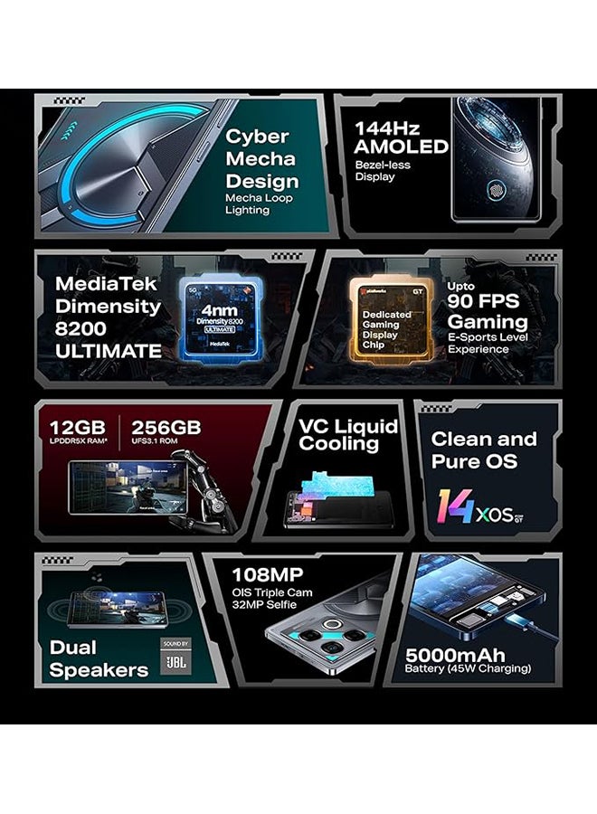 Infinix - GT 20 Pro Dual SIM Mecha Silver 12+12GB RAM 256GB With Free Gift 5G - Middle East Version - Image 1