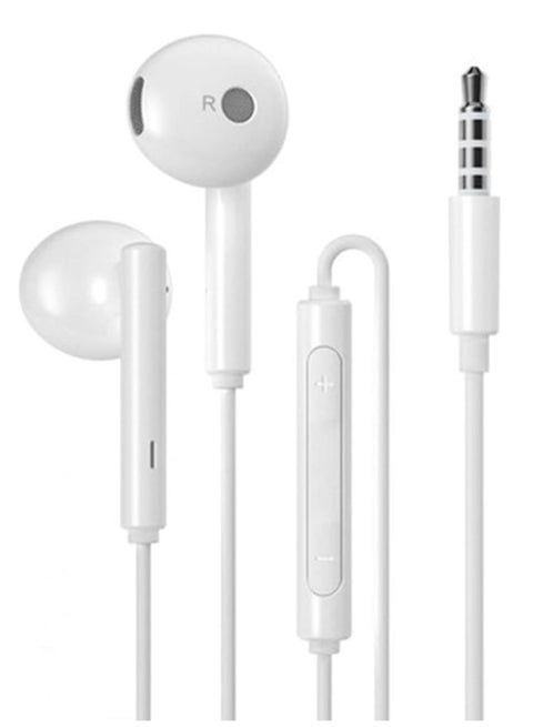 Wired Earphone With Microphone 3.5mm Built-In Earphone Microphone AM115R White