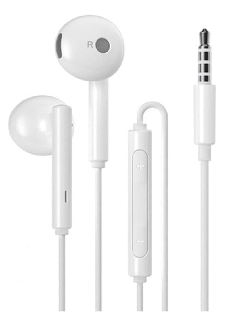 Honor - Wired Earphone With Microphone 3.5mm Built-In Earphone Microphone AM115R White - Image 1