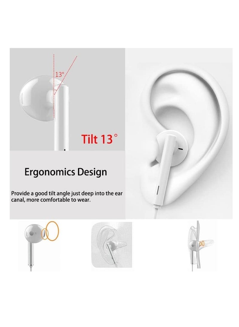 Honor - Wired Earphone With Microphone 3.5mm Built-In Earphone Microphone AM115R White - Image 1