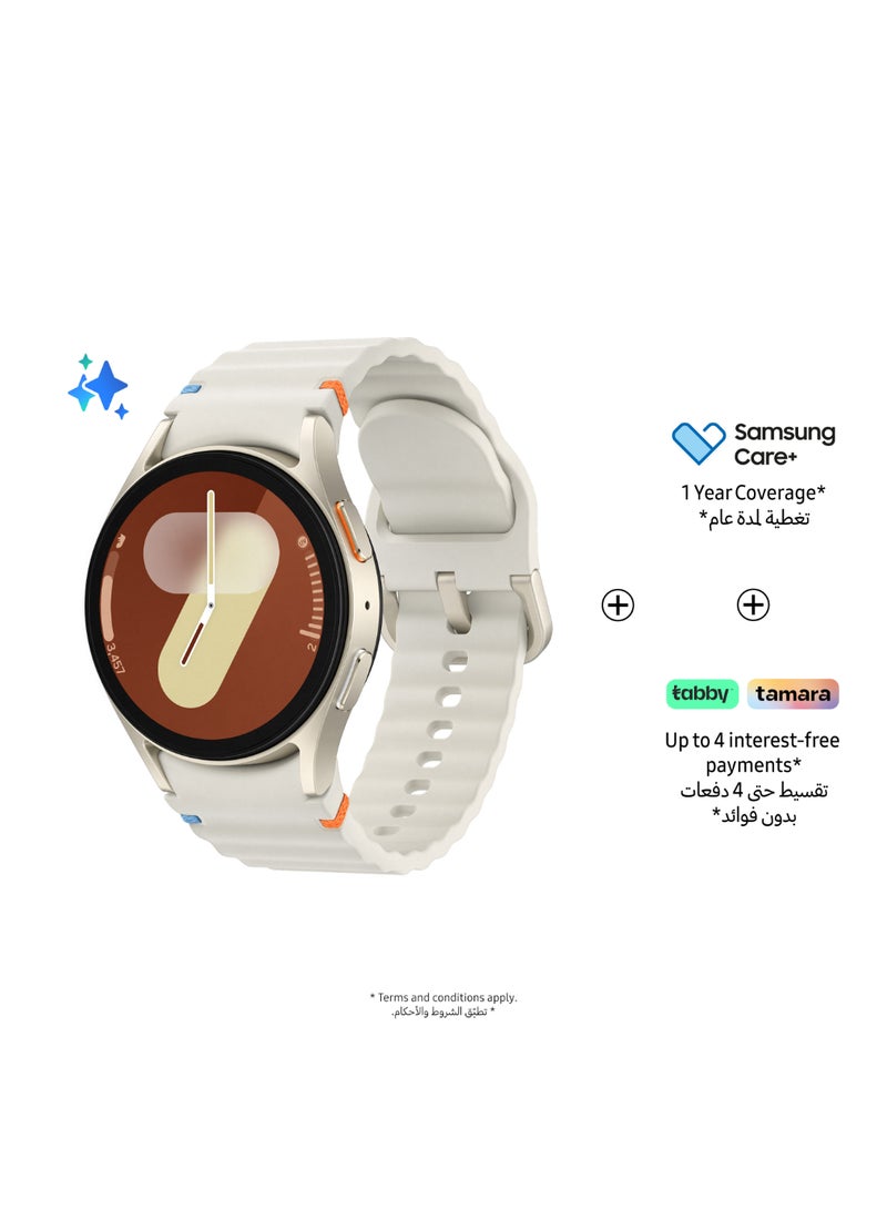 Galaxy Watch7 40mm (Middle East Version) Smartwatch, LTE, Sleep Coaching, Fitness Tracker - Cream - pnsku/N70088722V/45/_/1720517114/8388cb80-b972-4511-9f6f-38a3b5ad22ca