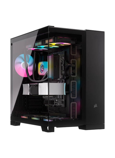 6500X Mid-Tower Computer Case, Up to 360mm Radiator & 10x Fan Support, Tempered Glass, Dual Chamber Design, Modern Front Panel I/O, Wide Cooling Flexibility | CC-9011257-WW Black