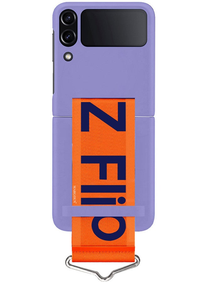 مارجون جراب سيليكون لهاتف Samsung Galaxy Z Flip 4 مع حزام حامل معصم اليد غطاء قابل للطي متوافق مع Galaxy Z Flip4 مقاس 6.7 بوصة - Image 1