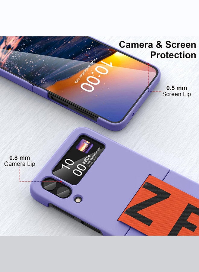 مارجون جراب سيليكون لهاتف Samsung Galaxy Z Flip 4 مع حزام حامل معصم اليد غطاء قابل للطي متوافق مع Galaxy Z Flip4 مقاس 6.7 بوصة - Image 3