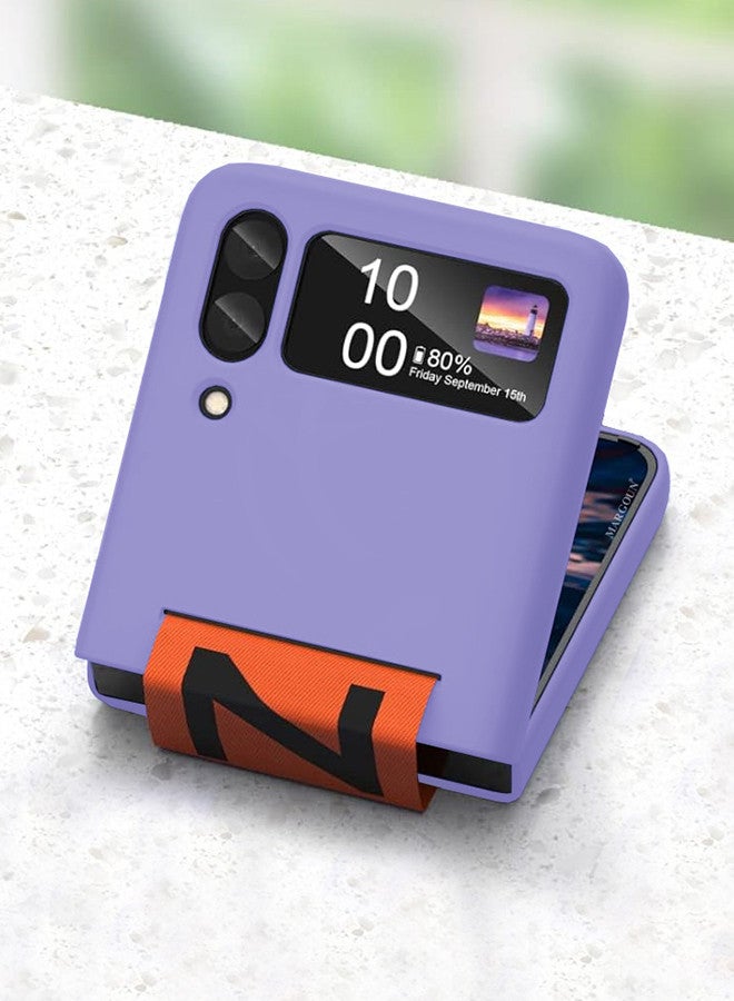 مارجون جراب سيليكون لهاتف Samsung Galaxy Z Flip 4 مع حزام حامل معصم اليد غطاء قابل للطي متوافق مع Galaxy Z Flip4 مقاس 6.7 بوصة - Image 4