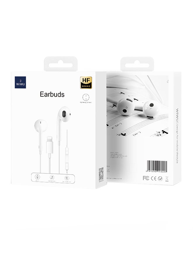 WIWU - Wireless Earbuds with HF Sound and Lightning Connector, Comfortable, Clear Calls White - Image 1