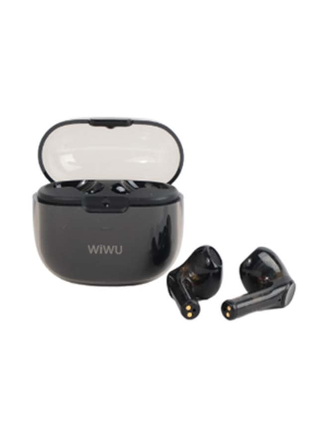 WIWU - Pure Sound TWS Airbuds - Semi-In-Ear, Bluetooth 5.3, 35mAh Battery, 35 Hours Playtime, Waterproof Black - Image 1