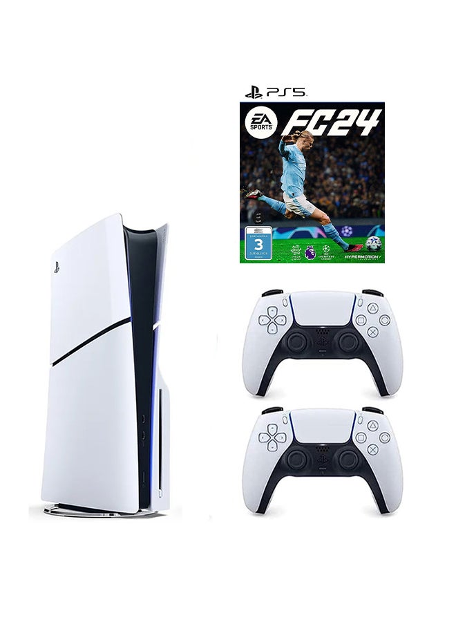 Sony PlayStation 5 Console Disc (UAE Version) With Extra Controller and EA Sports FC 24 - New Model 2023  - Image 1
