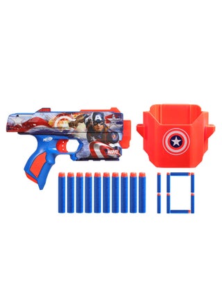 Nerf Ink Marvel Captain America Single Fire Dart Blaster includes 10 Nerf Elite Darts for 8+ Years | F9717 - view 5