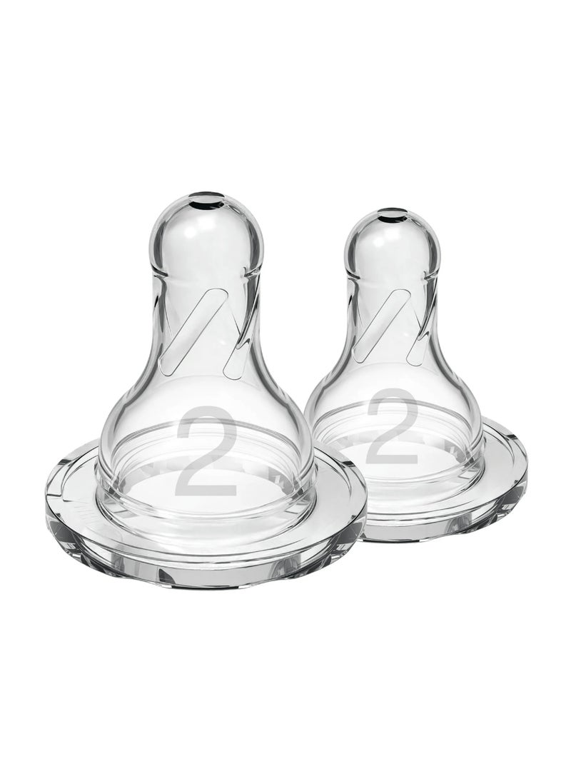 Level 2 Medium Flow Silicone Narrow Nipples Pack Of 2