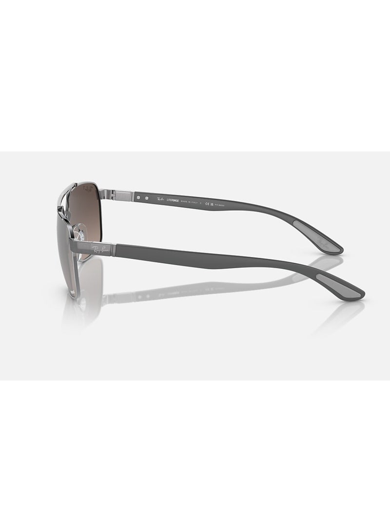 Ray-Ban Unisex Rectangular Shape Stainless Steel Sunglasses RB3701 004/5J 59 - Lens Size: 59 Mm - Polished Gunmetal - Image 3