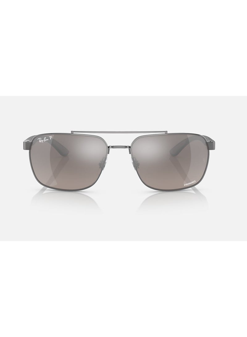 Ray-Ban Unisex Rectangular Shape Stainless Steel Sunglasses RB3701 004/5J 59 - Lens Size: 59 Mm - Polished Gunmetal - Image 2