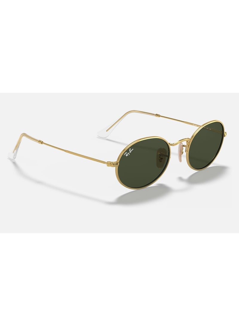 Ray-Ban Men's Oval Shape Metal Sunglasses RB3547 001/31 51 - Lens Size: 51 Mm - Polished Gold - Image 3