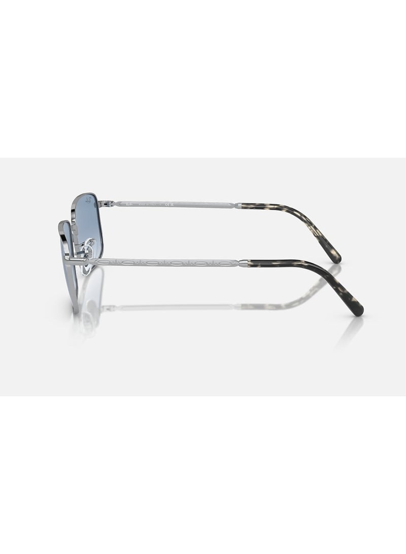 راي بان نظارات شمسية معدنية مستطيلة الشكل للجنسين RB3717 003/3F 57 - حجم العدسة: 57 مم - فضي مصقول - Image 4