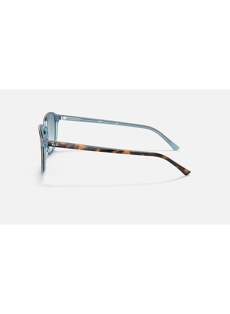 Ray-Ban Unisex Square Shape Acetate Sunglasses RB2193 13163M 53 - Lens Size: 53 Mm - Polished Havana On Light Blue - Image 4