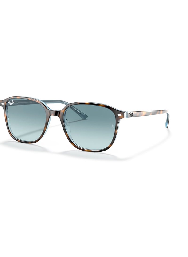 Ray-Ban Unisex Square Shape Acetate Sunglasses RB2193 13163M 53 - Lens Size: 53 Mm - Polished Havana On Light Blue - Image 1