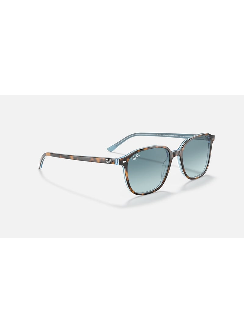 Ray-Ban Unisex Square Shape Acetate Sunglasses RB2193 13163M 53 - Lens Size: 53 Mm - Polished Havana On Light Blue - Image 3