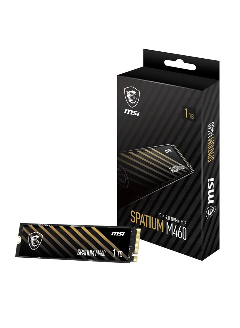 MSI - Spatium M460 PCIe 4.0 NVMe M.2 1TB - PCIe 4.0 NVMe M.2 Internal Solid State Drive, 5000MB/s Read & 4500MB/s Write, 3D NAND 1 TB - Image 1