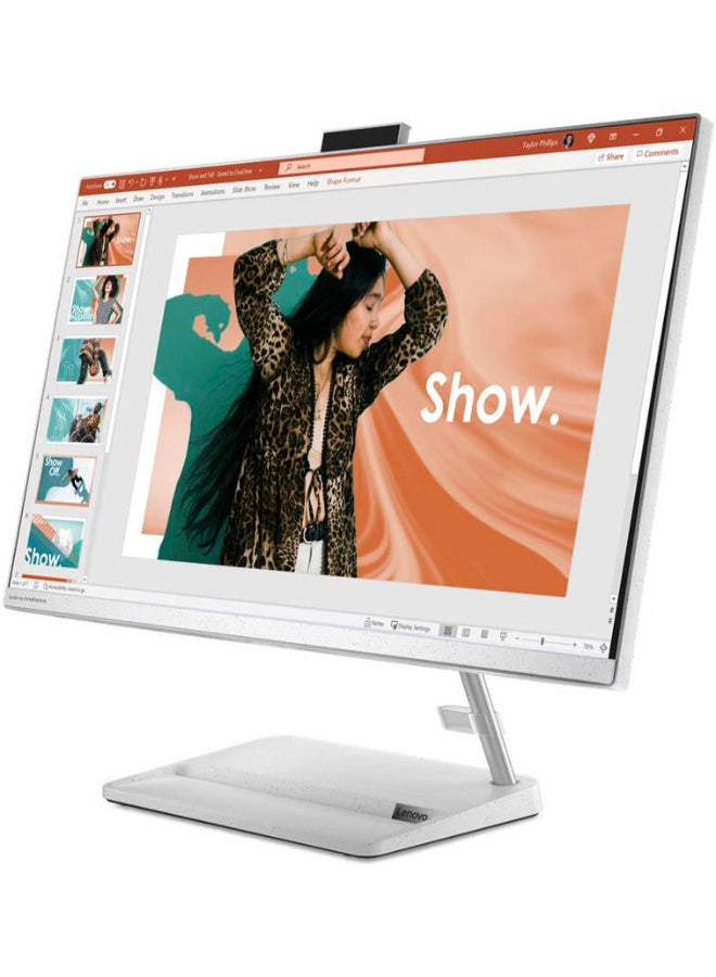 Lenovo - IdeaCentre AIO 3 27IAP7 With 27-Inch Display, Core- i5-12450H Processor/16GB RAM/512GB SSD/Intel UHD Graphics/Windows 11 Pro English/Arabic White - Image 1
