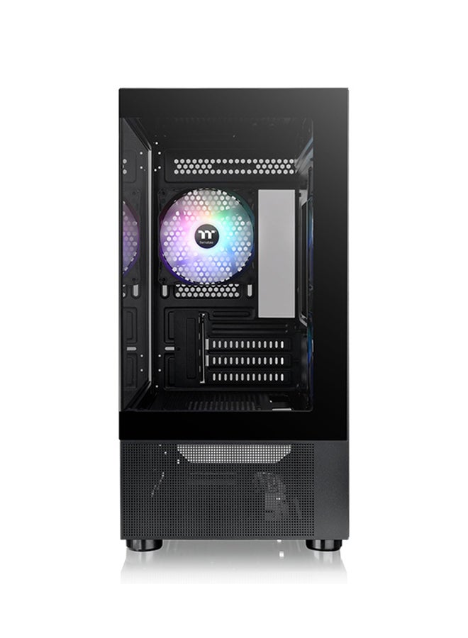 Thermaltake View 170 TG ARGB Micro Chassis, Tempered Glass Front and Left Panels, Up to a 280mm/240mm Radiator, 3 Hydraulic Bearing 120mm ARGB Lite Fans Pre-installed | CA-1Z4-00M1WN-00 Black  - Image 2