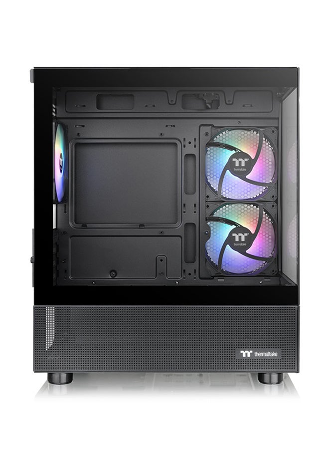 Thermaltake View 170 TG ARGB Micro Chassis, Tempered Glass Front and Left Panels, Up to a 280mm/240mm Radiator, 3 Hydraulic Bearing 120mm ARGB Lite Fans Pre-installed | CA-1Z4-00M1WN-00 Black  - Image 3