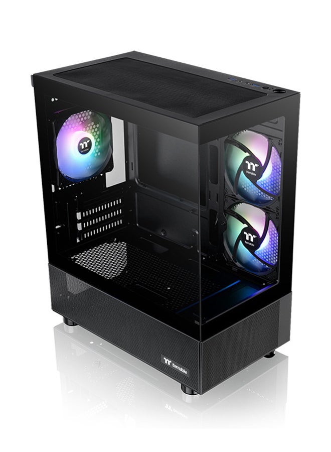 Thermaltake View 170 TG ARGB Micro Chassis, Tempered Glass Front and Left Panels, Up to a 280mm/240mm Radiator, 3 Hydraulic Bearing 120mm ARGB Lite Fans Pre-installed | CA-1Z4-00M1WN-00 Black  - Image 5