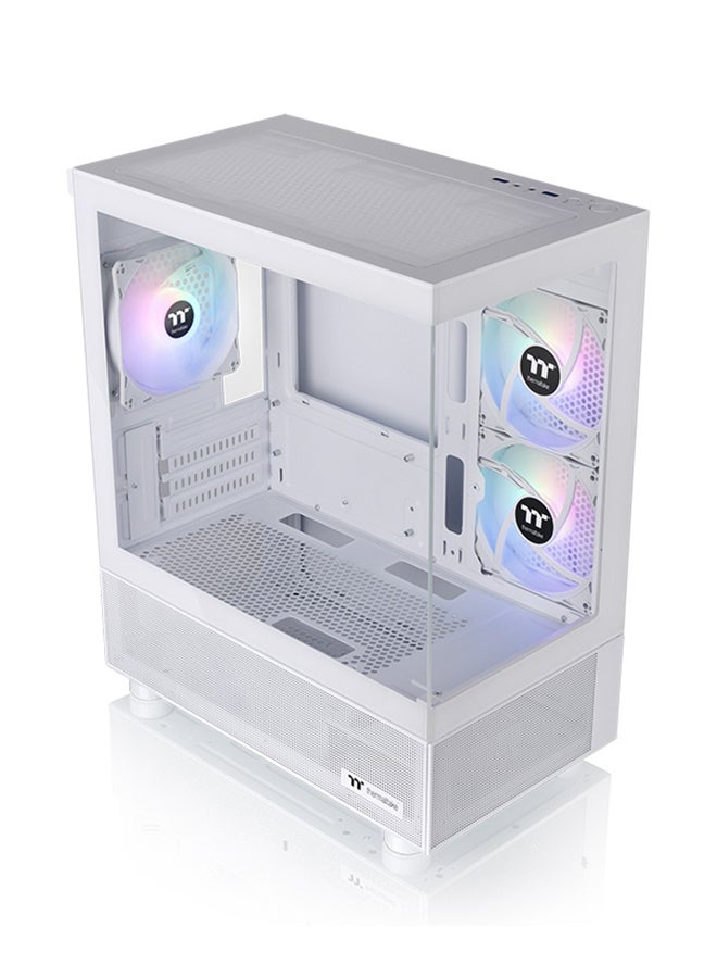 Thermaltake View 170 TG ARGB Micro Chassis, Tempered Glass Front and Left Panels, Up to a 280mm/240mm Radiator, 3 Hydraulic Bearing 120mm ARGB Lite Fans Pre-installed | CA-1Z4-00M6WN-00 White  - Image 5