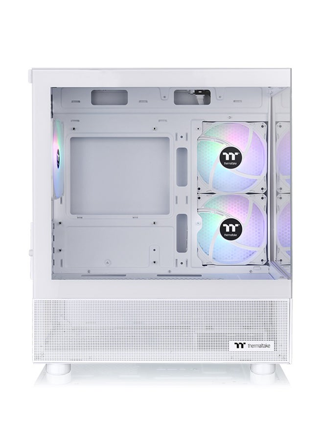 Thermaltake View 170 TG ARGB Micro Chassis, Tempered Glass Front and Left Panels, Up to a 280mm/240mm Radiator, 3 Hydraulic Bearing 120mm ARGB Lite Fans Pre-installed | CA-1Z4-00M6WN-00 White  - Image 3