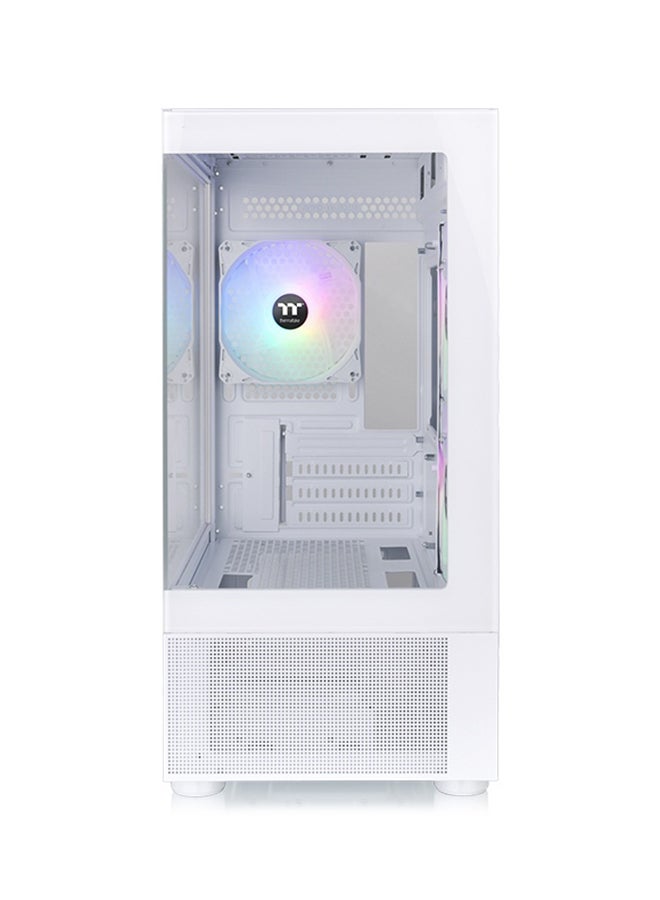 Thermaltake View 170 TG ARGB Micro Chassis, Tempered Glass Front and Left Panels, Up to a 280mm/240mm Radiator, 3 Hydraulic Bearing 120mm ARGB Lite Fans Pre-installed | CA-1Z4-00M6WN-00 White  - Image 2