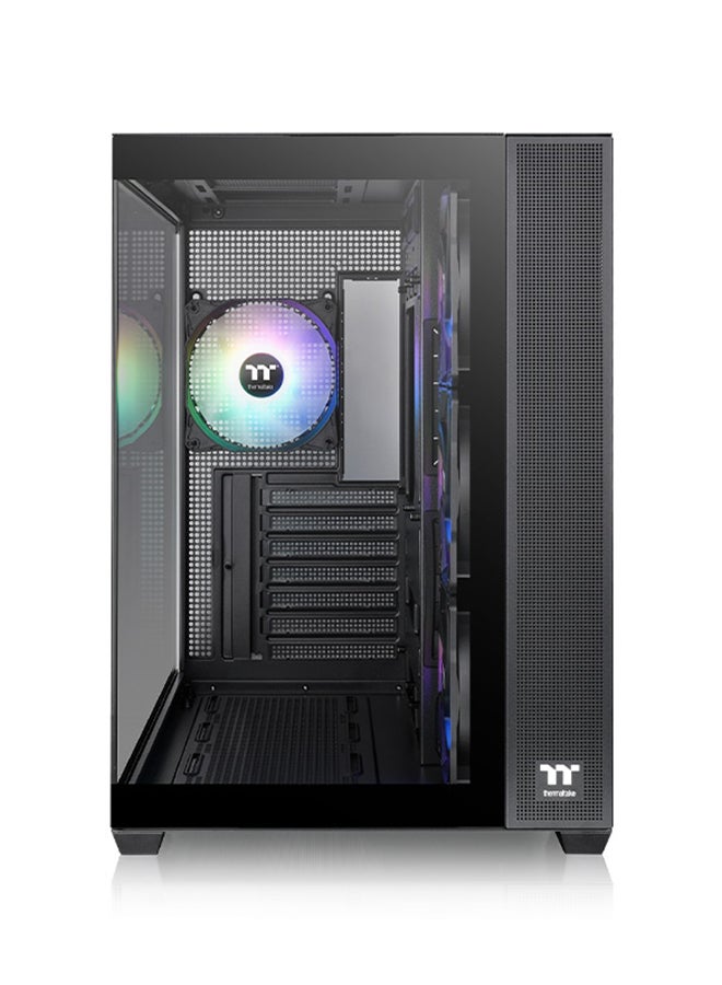 Thermaltake View 380 TG ARGB Mid Tower Chassis, Compatible with Hidden-Connector Motherboards, Dual Chamber Design, Tempered Glass Front and Left Panels |CA-1Z2-00M1WN-00 Black  - Image 2
