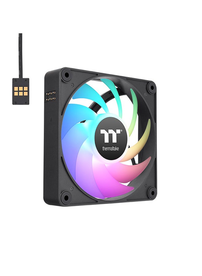 ثيرمال تيك مروحة تبريد CT120 ARGB Sync PC، سرعة المروحة PWM 500~2000 دورة في الدقيقة، تدفق هواء 57.05 CFM، محمل هيدروليكي، PWM 4 PIN، ARGB 3 PIN، عبوة من 3 قطع| CL-F181-PL12SW-A  - Image 1