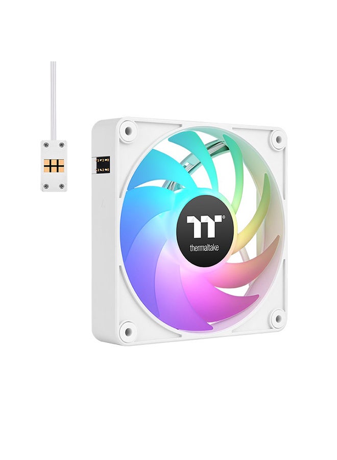 Thermaltake CT120 ARGB Sync PC Cooling Fan, PWM 500~2000 RPM Fan Speed, 57.05 CFM Airflow, Hydraulic Bearing, 4 PIN PWM, 3 PIN-ARGB, Pack of 3| CL-F190-PL12SW-A White - Image 1