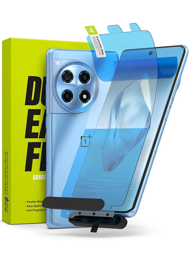 Ringke Dual Easy Film [2 Pack] Compatible with OnePlus 12R Screen Protector, Anti-Fingerprint Full Cover Protection Film with Easy Installation Tool Clear - Image 1