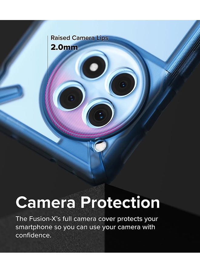 Ringke Fusion-X Compatible With OnePlus 12R 5G Case Cover Transparent Hard Back Soft Flexible TPU Bumper Shockproof Protection Back Cover Space Blue - Image 4