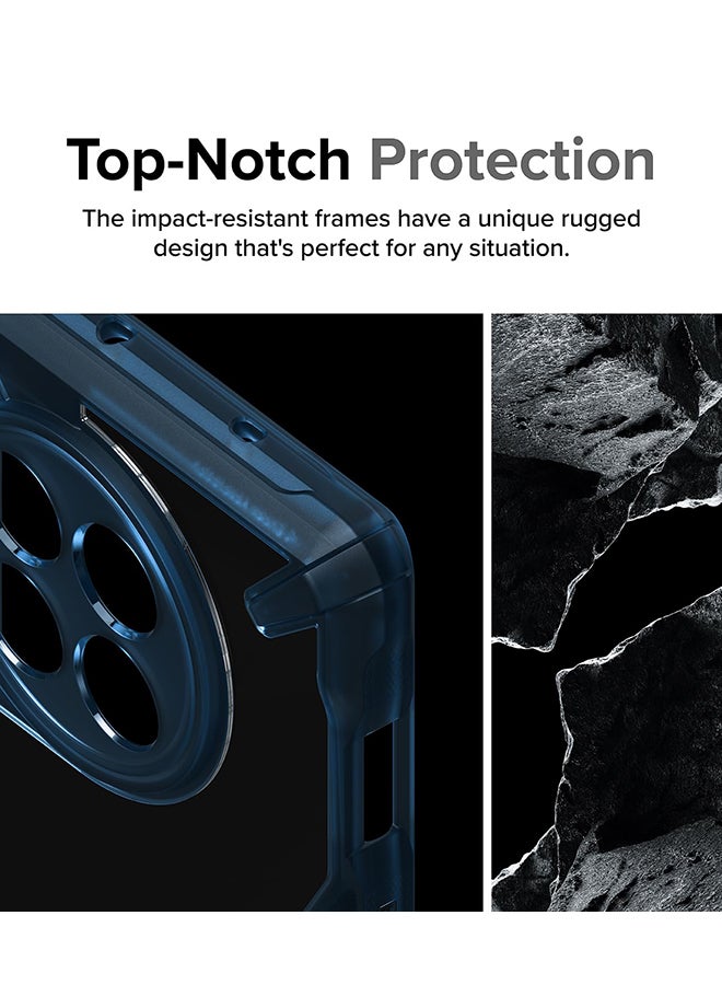 Ringke Fusion-X Compatible With OnePlus 12R 5G Case Cover Transparent Hard Back Soft Flexible TPU Bumper Shockproof Protection Back Cover Space Blue - Image 3