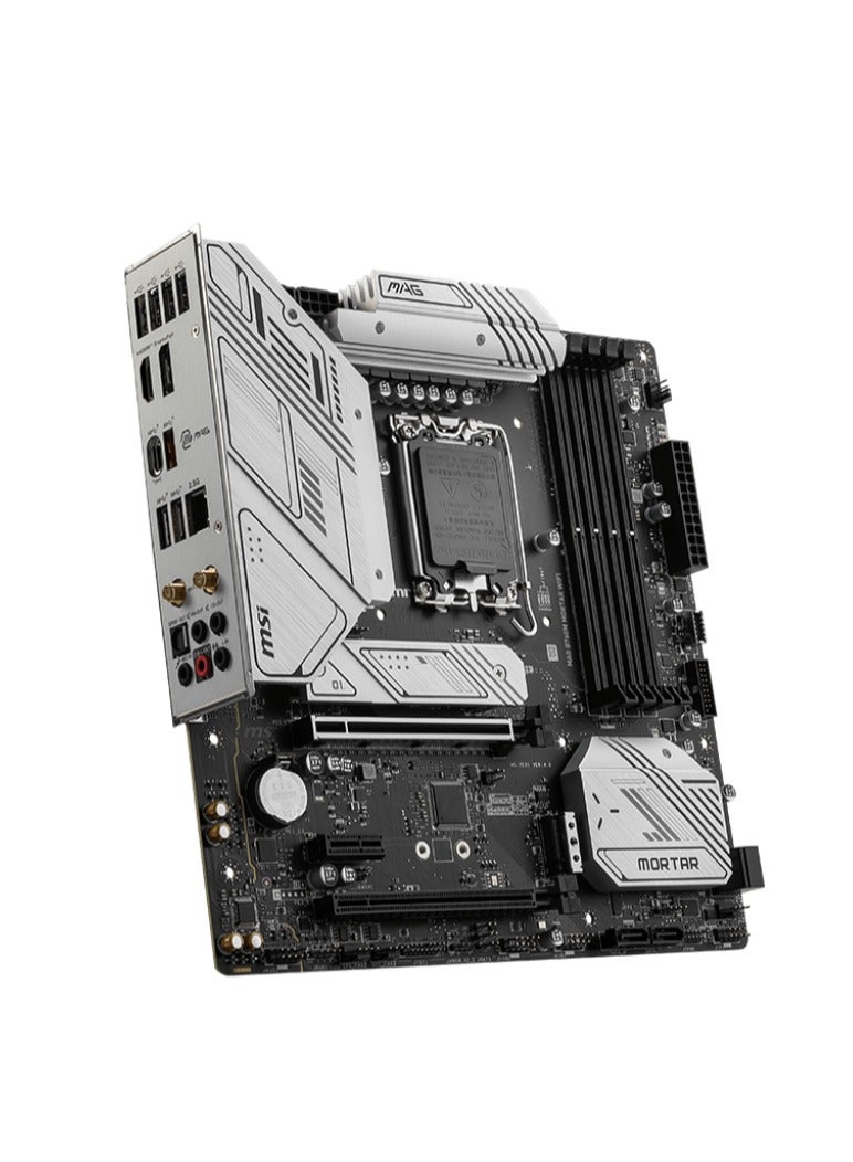 MSI - Mag  B760M  Mortar  WiFi  Gaming  Motherboard  Supports 12th/13th Gen Intel Processors, LGA 1700,  DDR5,  PCIe 5.0,  M.2,  2.5 Gbps  LAN, USB 3.2  Gen2,  Wi-Fi  6E, m ATX) - Image 1