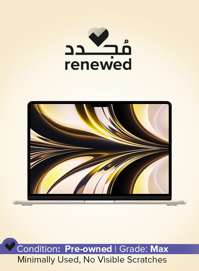ابل  تم تجديده - MacBook Air MLY23 شاشة مقاس 13 بوصة، شريحة M2 مع وحدة معالجة مركزية 8 أنوية/وحدة معالجة رسومية 10 أنوية/512 جيجابايت/نظام تشغيل macOS - Image 1